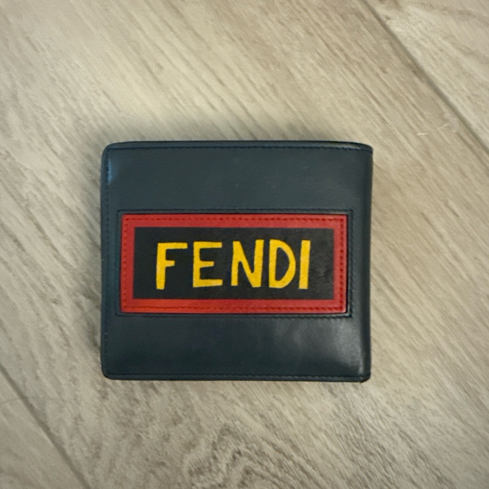 Fendi Blue Wallet with Pink and Blue Patch - Picture 2 of 7